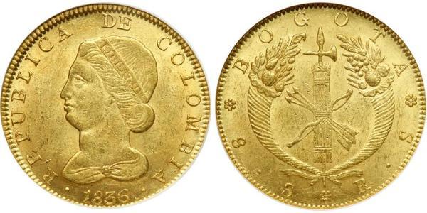 8 Peso Republic of New Granada (1831–1858) 金 