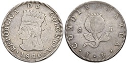 8 Real Colombie Argent 