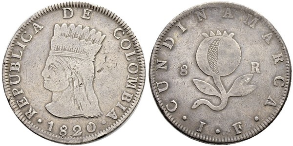 8 Real Colombie Argent 