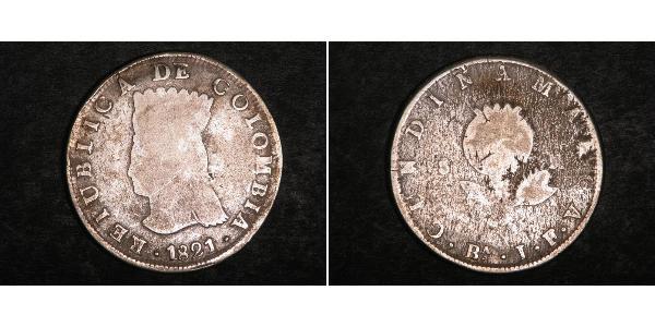 8 Real Colombie Argent 