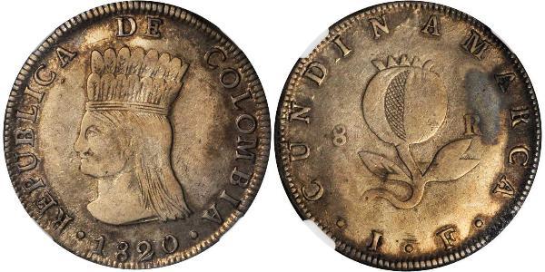 8 Real Colombie Argent 