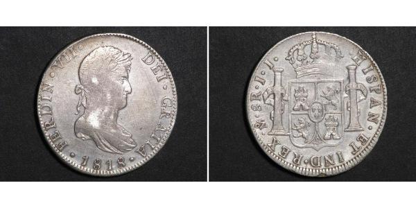 8 Real First Mexican Empire (1821 - 1823) Argent Ferdinand VII d