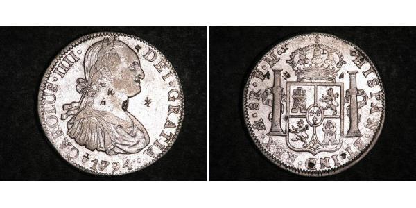 8 Real Nouvelle-Espagne (1519 - 1821) Argent Charles IV d