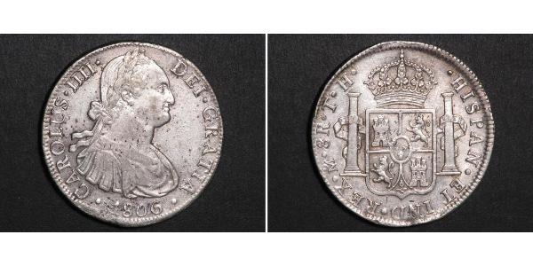 8 Real Nouvelle-Espagne (1519 - 1821) Argent Charles IV d