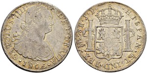 8 Real Pérou Argent Charles IV d