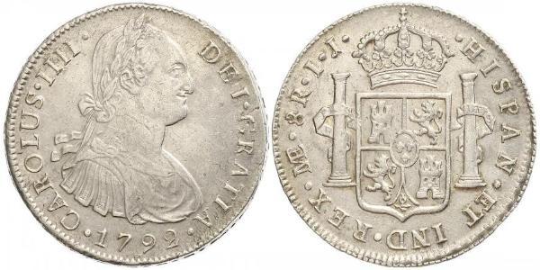 8 Real Pérou Argent Charles IV d