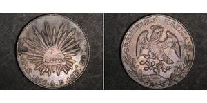 8 Real Second Federal Republic of Mexico (1846 - 1863) Argent 