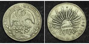 8 Real Second Federal Republic of Mexico (1846 - 1863) Argent 
