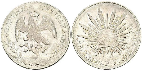 8 Real Second Federal Republic of Mexico (1846 - 1863) Argent 