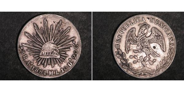 8 Real Second Federal Republic of Mexico (1846 - 1863) Argent 