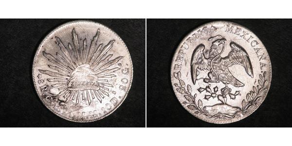 8 Real Second Federal Republic of Mexico (1846 - 1863) Argent 