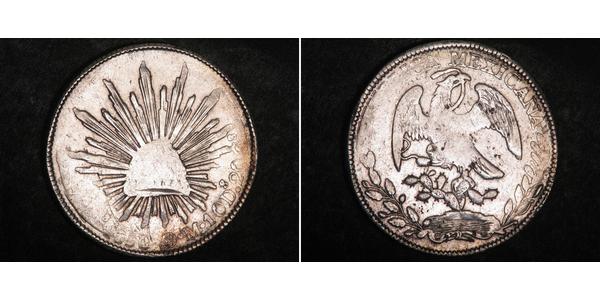 8 Real Second Federal Republic of Mexico (1846 - 1863) Argent 
