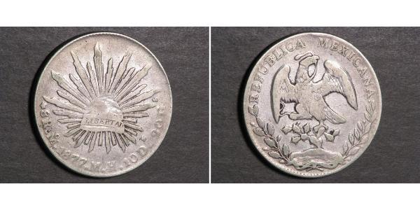 8 Real Second Federal Republic of Mexico (1846 - 1863) Argent 