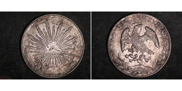 8 Real Second Federal Republic of Mexico (1846 - 1863) Argent 