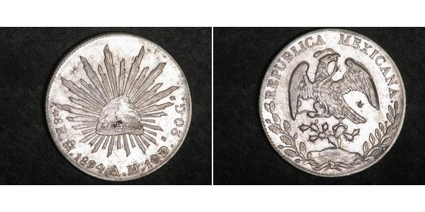 8 Real Second Federal Republic of Mexico (1846 - 1863) Argent 