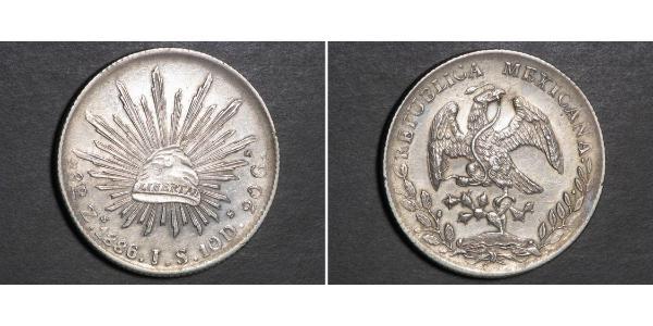 8 Real Second Federal Republic of Mexico (1846 - 1863) Argent 