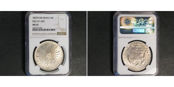 8 Real Second Federal Republic of Mexico (1846 - 1863) Argent 