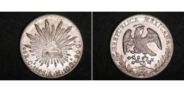 8 Real Second Federal Republic of Mexico (1846 - 1863) Argent 