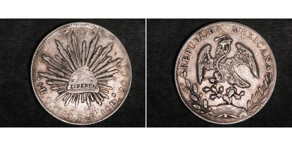 8 Real Second Federal Republic of Mexico (1846 - 1863) Argent 
