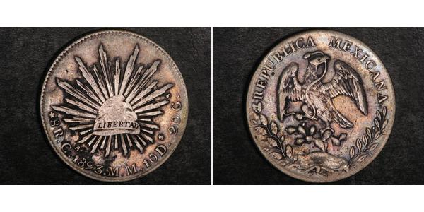 8 Real Second Federal Republic of Mexico (1846 - 1863) Argent 