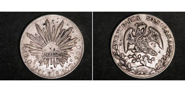 8 Real Second Federal Republic of Mexico (1846 - 1863) Argent 