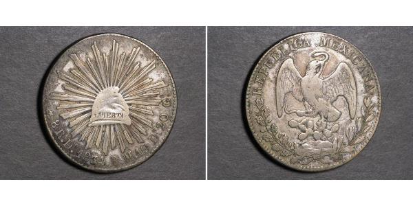 8 Real Second Federal Republic of Mexico (1846 - 1863) Argent 