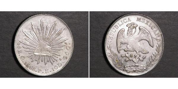 8 Real Second Federal Republic of Mexico (1846 - 1863) Argent 