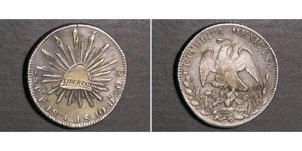 8 Real Second Federal Republic of Mexico (1846 - 1863) Argent 