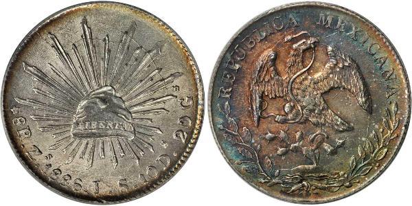 8 Real Second Federal Republic of Mexico (1846 - 1863) Argent 