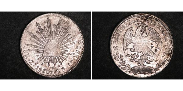 8 Real Second Federal Republic of Mexico (1846 - 1863) Argent 