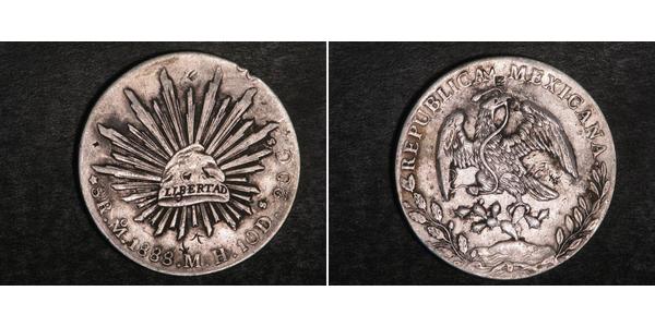 8 Real Second Federal Republic of Mexico (1846 - 1863) Argent 