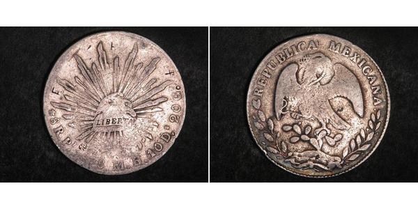 8 Real Second Federal Republic of Mexico (1846 - 1863) Argent 