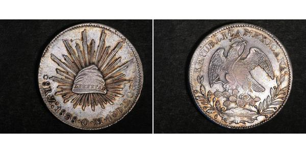 8 Real Second Federal Republic of Mexico (1846 - 1863) Argent 