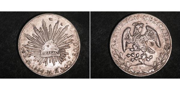 8 Real Second Federal Republic of Mexico (1846 - 1863) Argent 