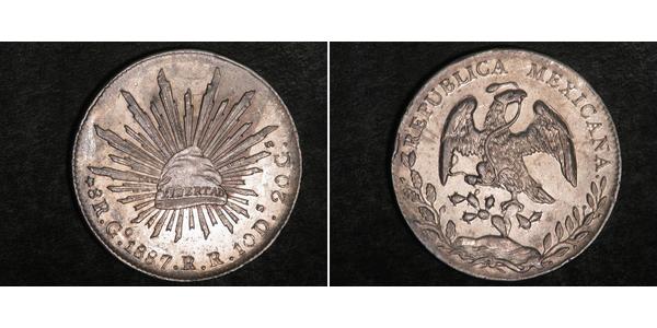 8 Real Second Federal Republic of Mexico (1846 - 1863) Argent 