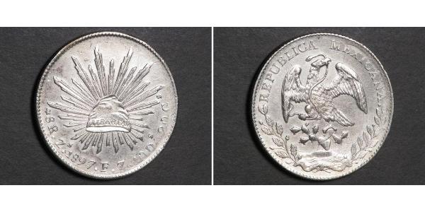 8 Real Second Federal Republic of Mexico (1846 - 1863) Argent 