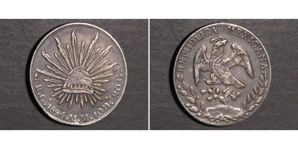 8 Real Second Federal Republic of Mexico (1846 - 1863) Argent 