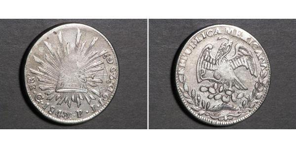 8 Real Second Federal Republic of Mexico (1846 - 1863) Argent 