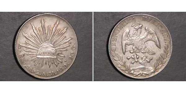 8 Real Second Federal Republic of Mexico (1846 - 1863) Argent 