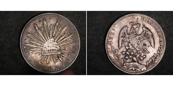 8 Real Second Federal Republic of Mexico (1846 - 1863) Argent 