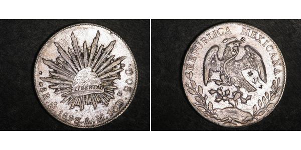 8 Real Second Federal Republic of Mexico (1846 - 1863) Argent 