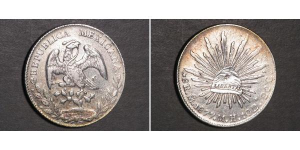 8 Real Second Federal Republic of Mexico (1846 - 1863) Argent 