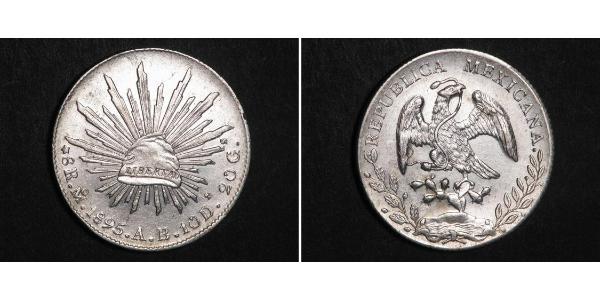 8 Real Second Federal Republic of Mexico (1846 - 1863) Argent 