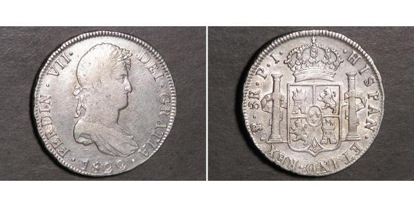 8 Real Vice-royauté du Río de la Plata (1776 - 1814) / Bolivie Argent Ferdinand VII d