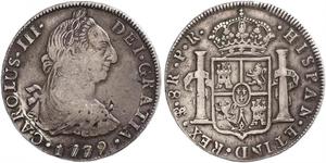 8 Real Bolivia Argento Carlo III di Spagna (1716 -1788)