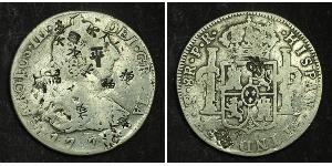 8 Real Bolivia Argento Carlo III di Spagna (1716 -1788)