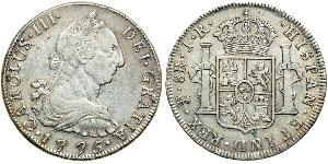 8 Real Bolivia Argento Carlo III di Spagna (1716 -1788)