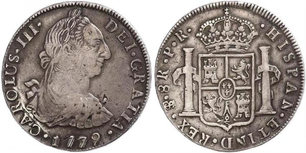 8 Real Bolivia Argento Carlo III di Spagna (1716 -1788)