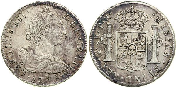 8 Real Bolivia Argento Carlo III di Spagna (1716 -1788)