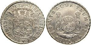 8 Real Cile Argento Ferdinando VI di Spagna (1713-1759)